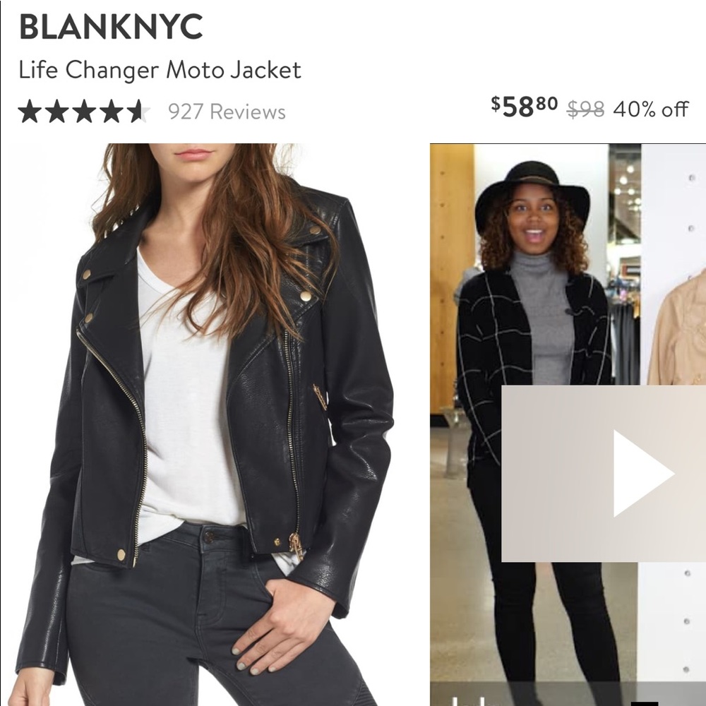 BLANK NYC shiny leather jacket Nordstrom